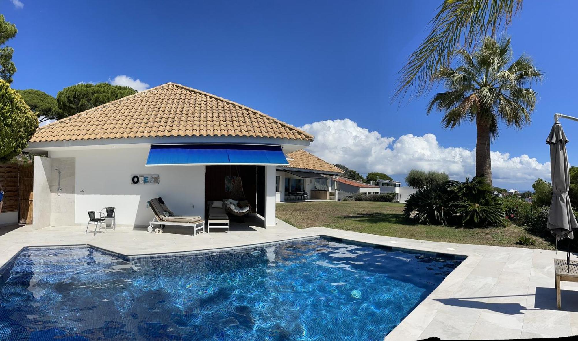 Palm Maresme - Suite With Bathroom And Terrasse With Ocean Views In A Private Villa Vilassar De Dalt Eksteriør bilde